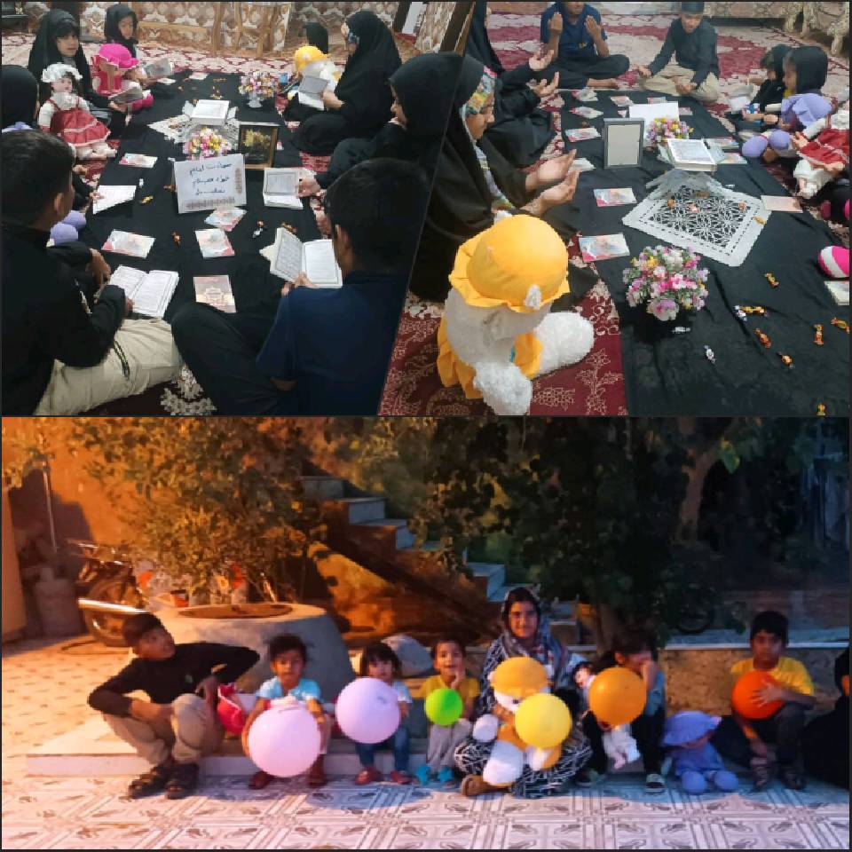  برگزاری مراسم شهادت آقا امام جواد (ع) برای کودکان در کلاس شهید نوری حاشیه شهر زابل