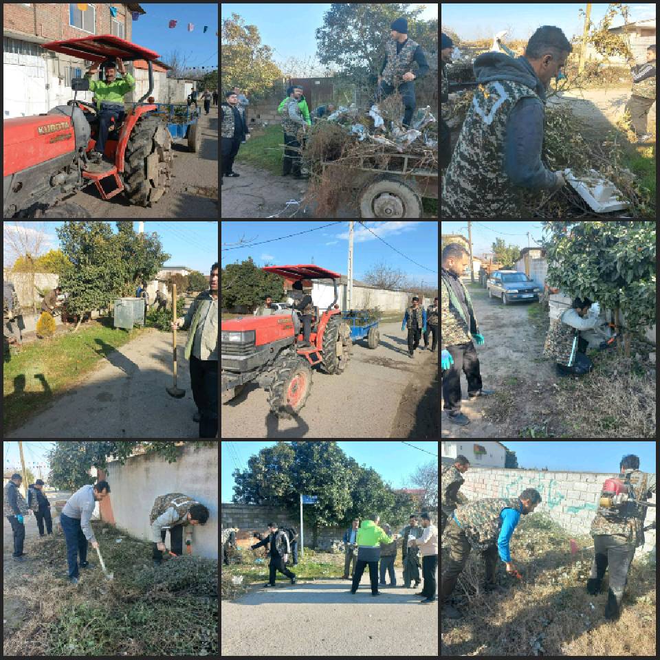 پاکسازی روستای قادیکلا به مناسبت دهه فجر