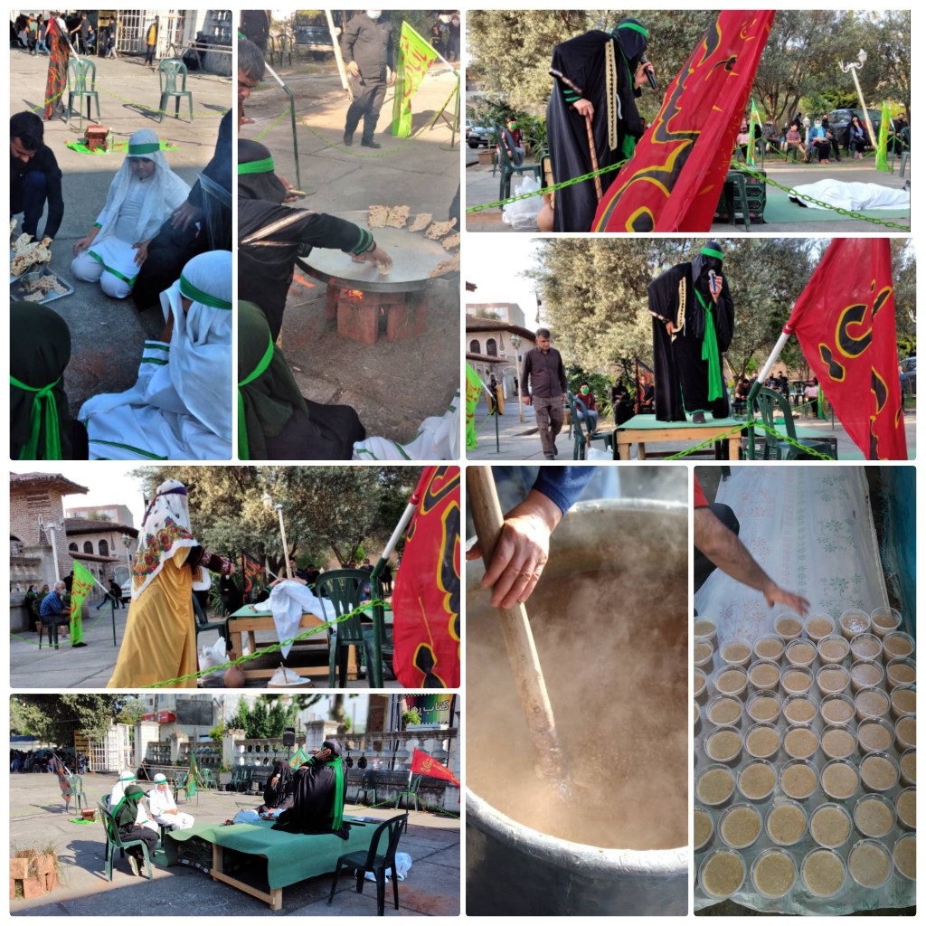 برپایی مراسم تعزیه و حلیم پزی