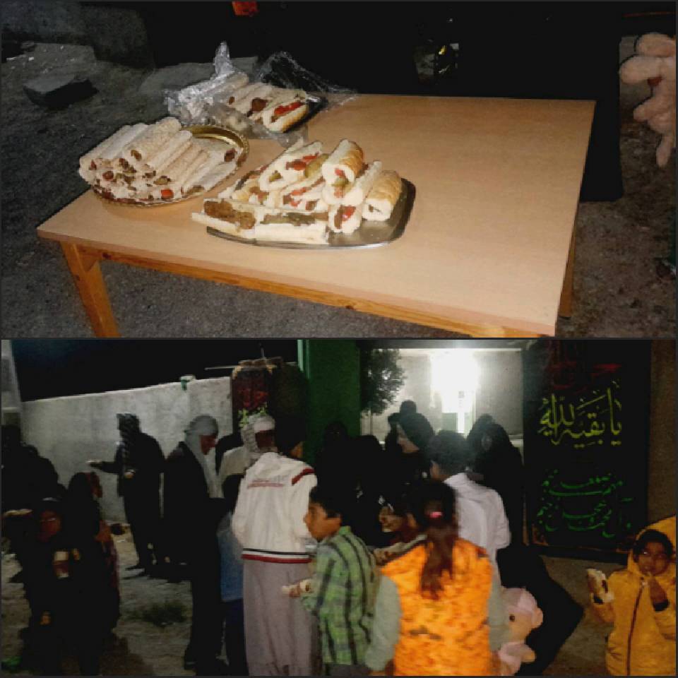برگزاری مراسم عزاداری حضرت زهرا (س) به همراه پذیرایی در روستای گنبدشاهی استان سیستان و بلوچستان