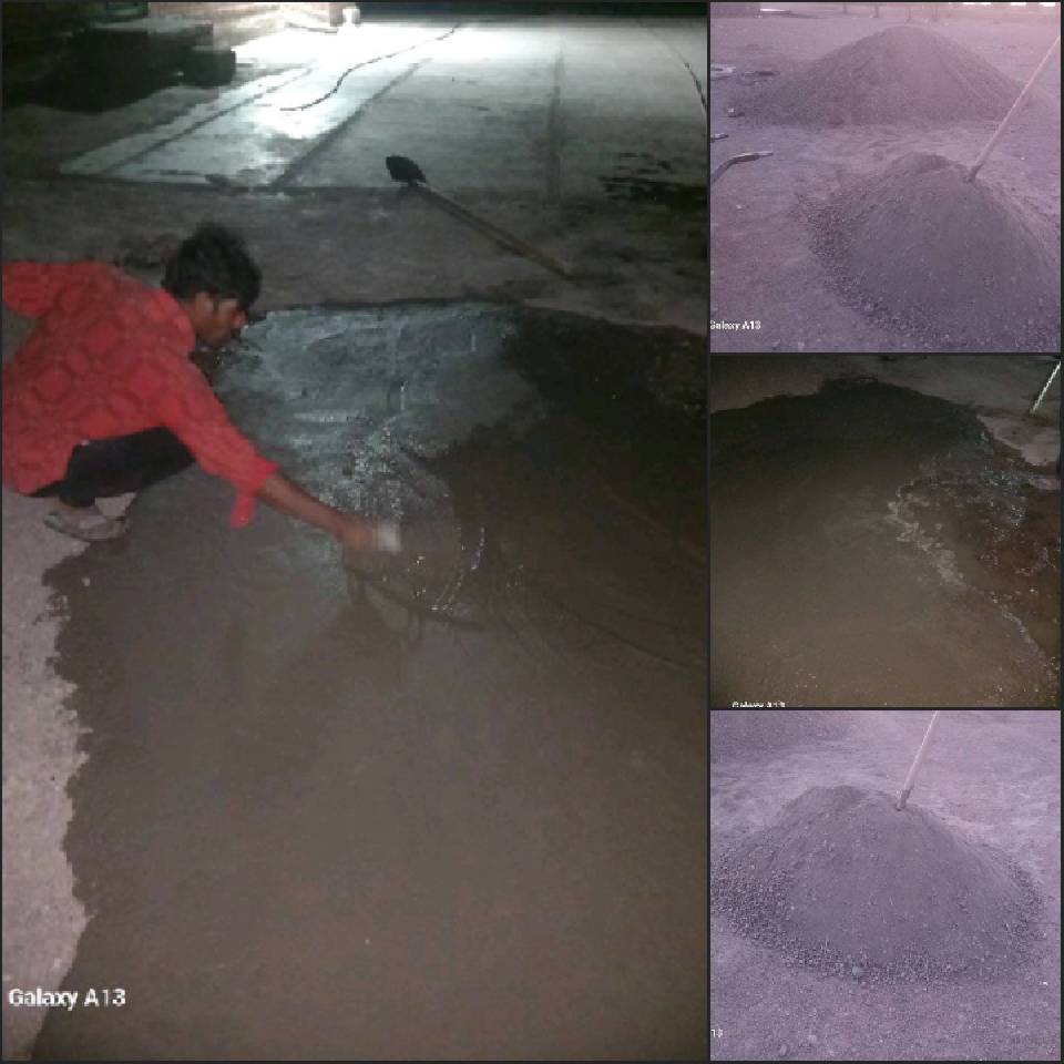گزارش آماده سازی و بتن کردن فضای بیرونی مسجد برای مراسمات مذهبی و آیینی، روستای دهگودال