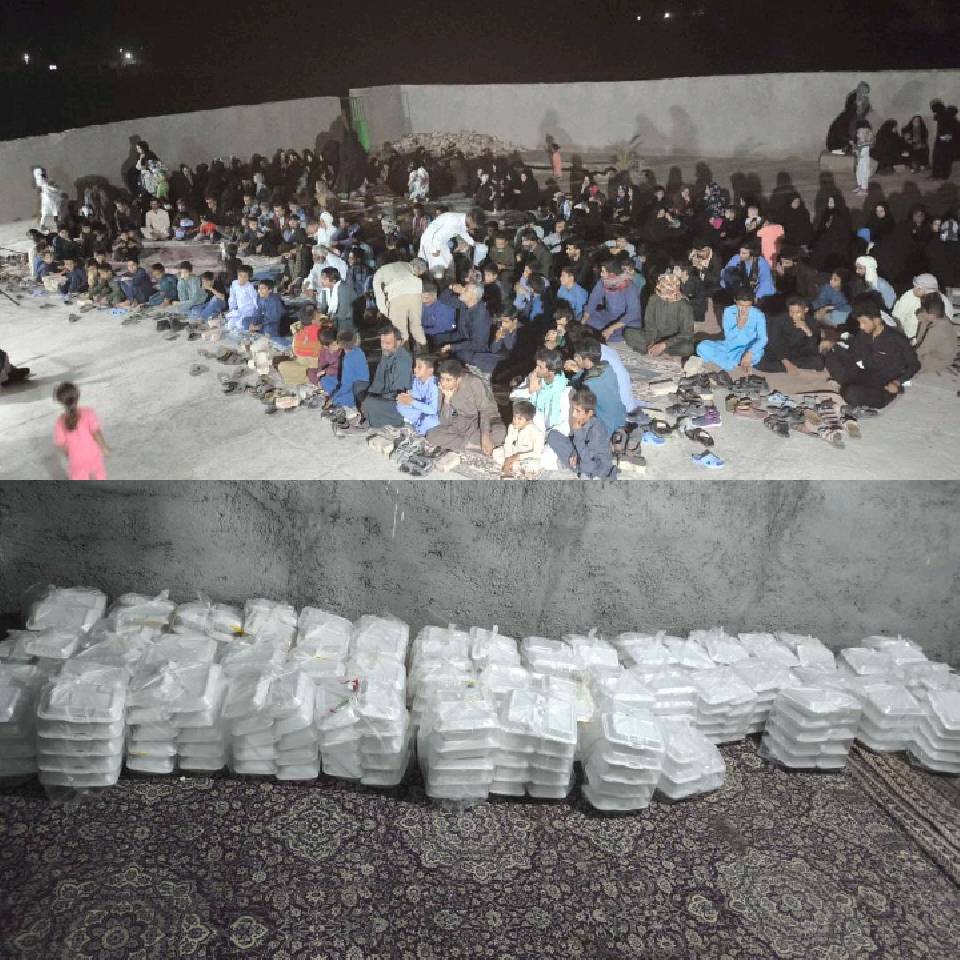 گزارش مراسم عزاداری به همراه پخت و توزیع نذری اباعبدلله الحسین (ع) سه روستای برفی، ال گرگ، آخوند 