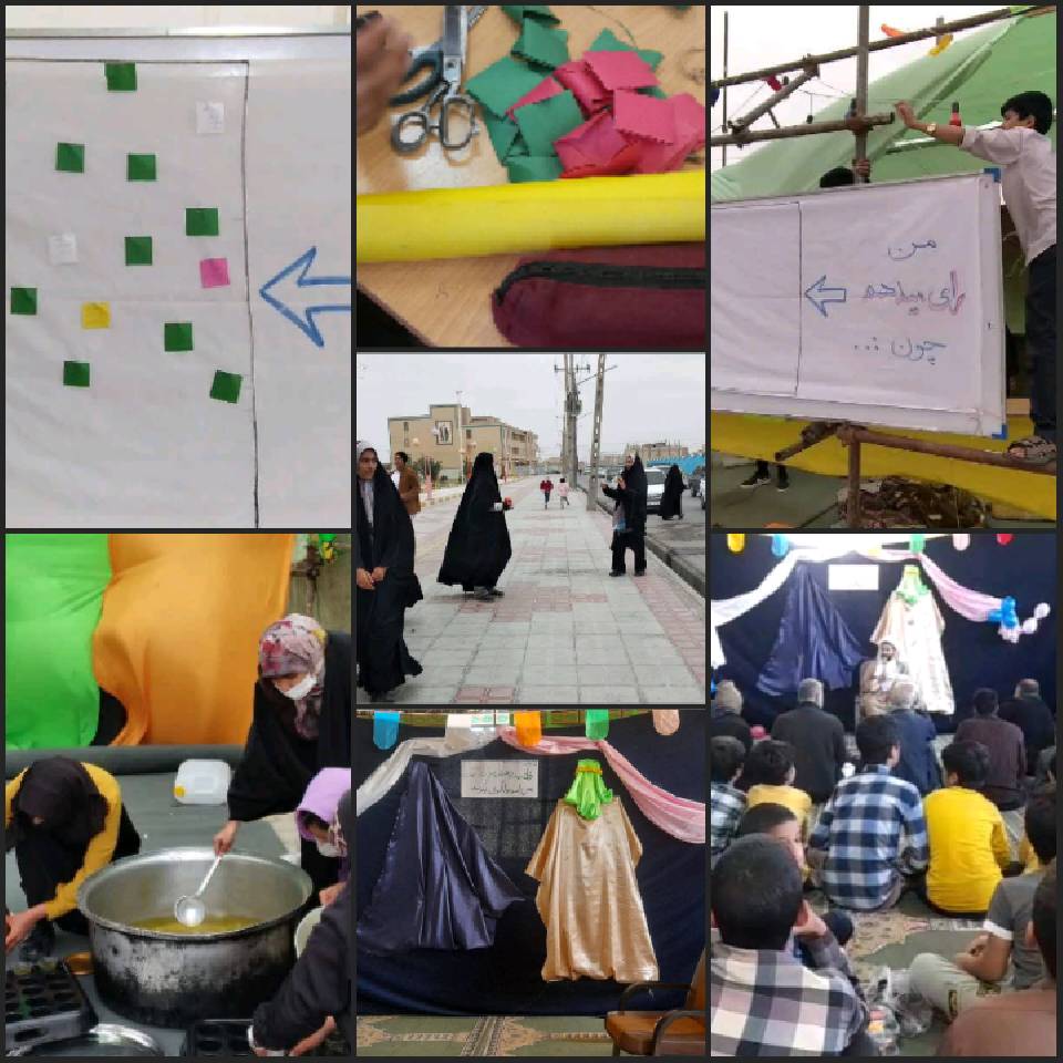 گزارش جشن نیمه شعبان همراه با برنامه حماسه حضور انتخاباتی در روستای حسین اباد خواجه استان سیستان و بلوچستان