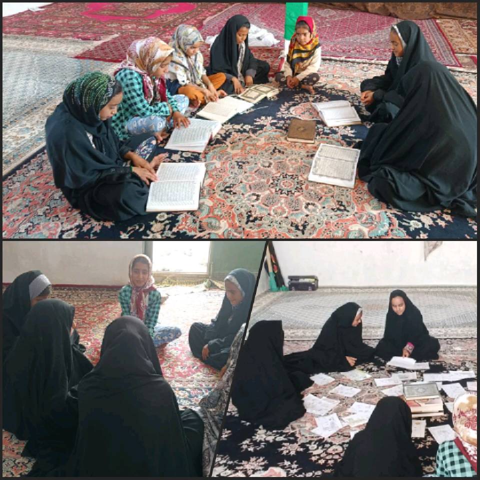 کلاس قرآن، نقاشی و سرود در کانون مسجد حضرت قمر بنی هاشم علیه السلام روستای میل نادر
