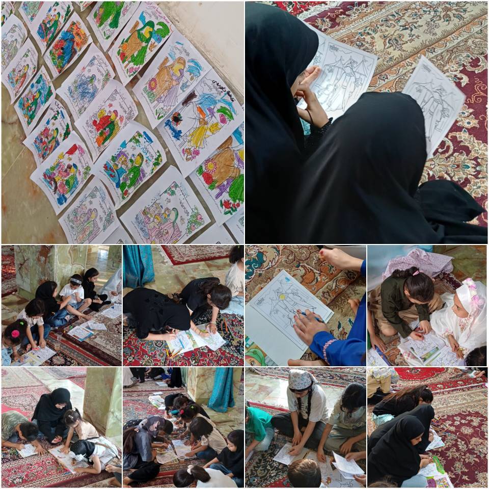 برپایی ایستگاه نقاشی و قصه‌گویی کودکانه در روز جهانی کودک (خرامه)